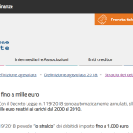 Pace fiscale: stralcio cartelle fino a mille euro dal 31 dicembre