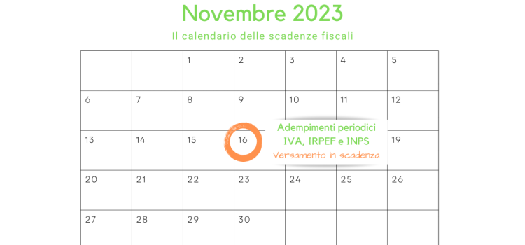 Adempimenti periodici IVA, IRPEF e INPS: la scadenza il 16 novembre 2023