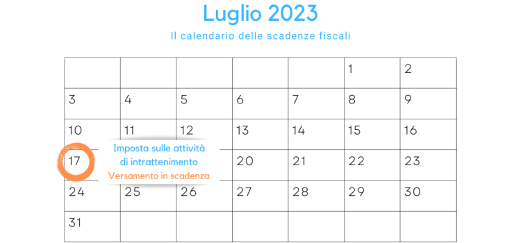 Imposta sugli intrattenimenti: il 17 luglio 2023 è in scadenza il versamento