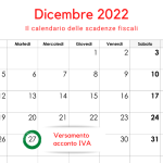 Versamento acconto IVA 2022: la scadenza del 27 dicembre