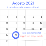 Elenchi intrastat, scadenza invio: 25 agosto 2021