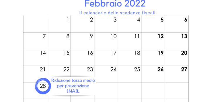 Riduzione tasso di prevenzione INAIL, domanda in scadenza il 28 febbraio 2022 