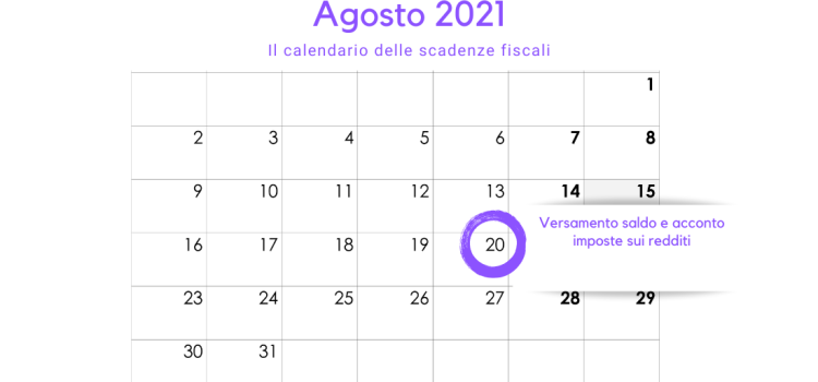 Versamento saldo e acconto imposte sui redditi: la scadenza del 20 agosto per gli esclusi dalla proroga