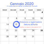 Fatture differite, scadenza emissione e registrazione: 15 gennaio 2020