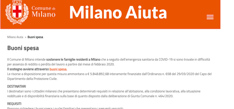 Buoni spesa Comune di Milano: chi può beneficiarne e come presentare domanda?