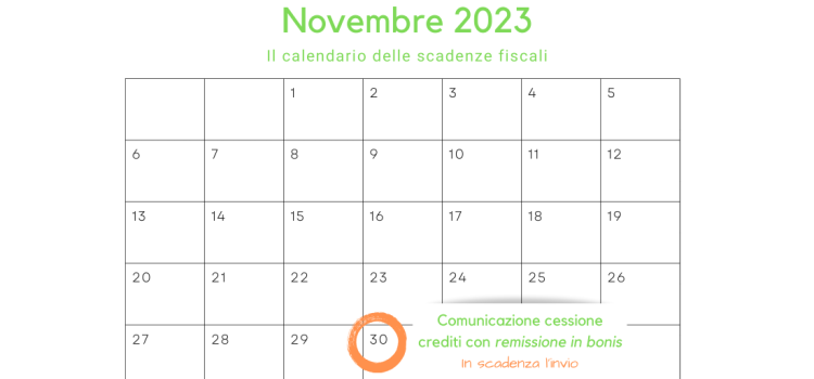 Comunicazione della cessione dei crediti con remissione in bonis: scadenza il 30 novembre