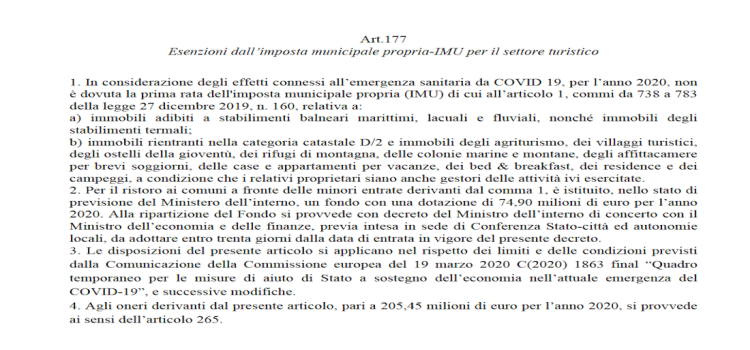 IMU, DL rilancio: abolita la prima rata per alberghi, ostelli e agriturismi 