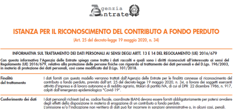 Domanda contributi a fondo perduto, scadenza il 13 agosto 2020