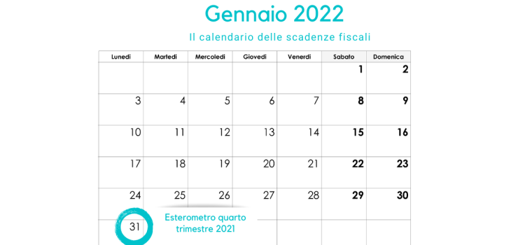 Esterometro del quarto trimestre 2021: la scadenza del 31 gennaio 2022