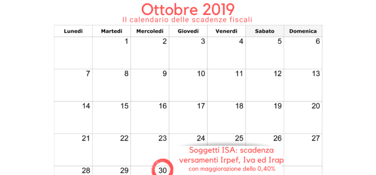 Soggetti ISA, somme dovute per l'adeguamento in scadenza 30 ottobre 2019