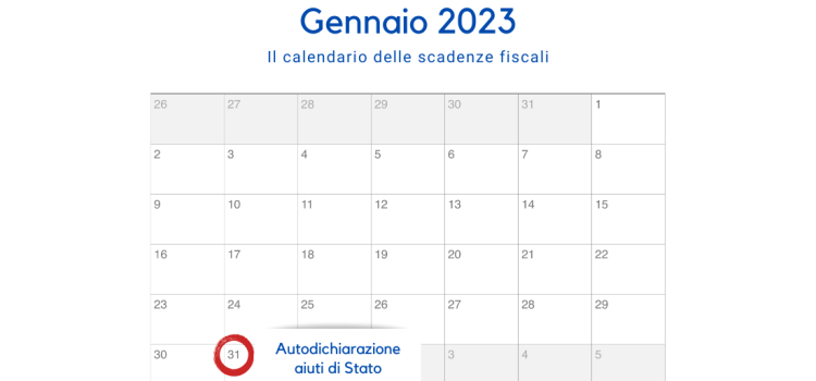 Autodichiarazione aiuti di Stato: scadenza per l'invio il 31 gennaio 2023