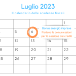 Bonus energia imprese: comunicazioni per la cessione dei crediti dal 6 luglio al 18 dicembre