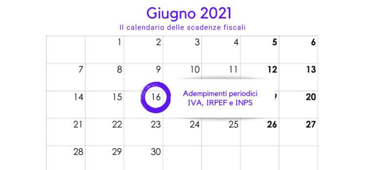 Adempimenti periodici IRPEF, IVA e INPS: la scadenza del 16 giugno 2021