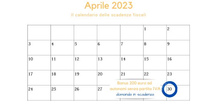Bonus 200 euro autonomi senza partita IVA, domanda in scadenza il 30 aprile