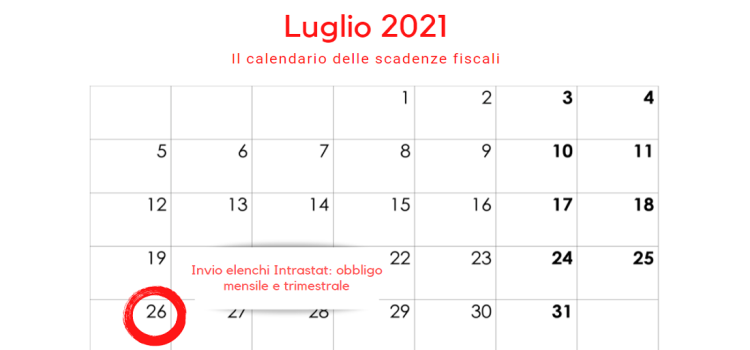 Invio elenchi Intrastat, la scadenza di oggi lunedì 26 luglio 2021