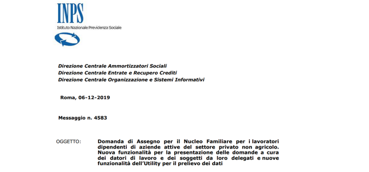 Assegni familiari, domanda online anche tramite il datore di lavoro