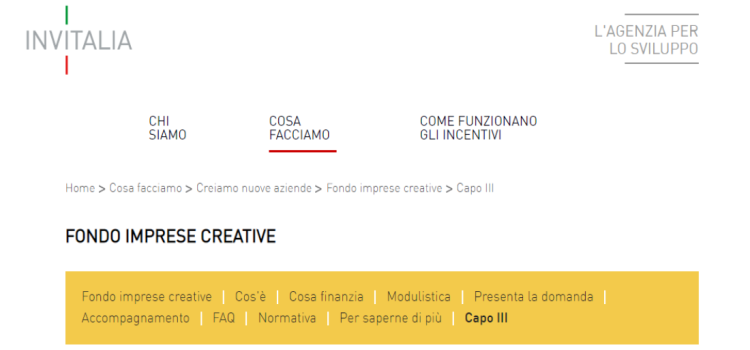 Fondo imprese creative, domande dal 22 settembre