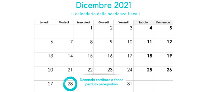 Fondo perduto perequativo, la scadenza delle domande: 28 dicembre 2021