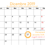 Versamento acconto IVA 2019: la scadenza del 27 dicembre