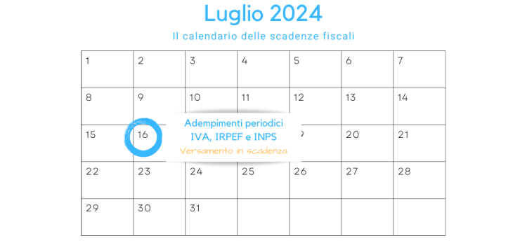 Adempimenti periodici IVA, IRPEF e INPS in scadenza oggi, 16 luglio