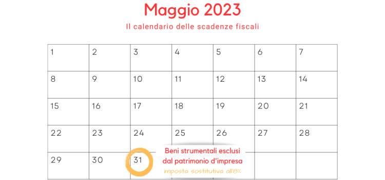Estromissione dei beni strumentali dal patrimonio dell'impresa, la scadenza il 31 maggio