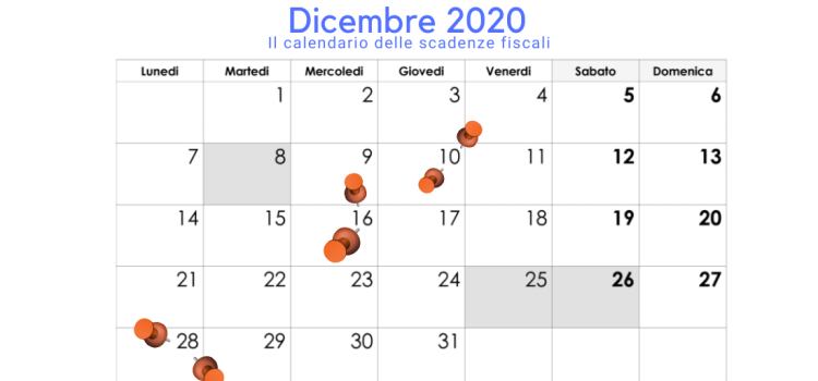 Scadenze fiscali dicembre 2020: il calendario del mese dopo il Ristori quater