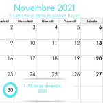 LIPE terzo trimestre 2021: la scadenza del 30 novembre