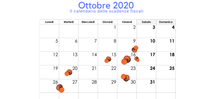 Scadenze fiscali ottobre 2020: il calendario degli adempimenti