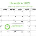Contributo a fondo perduto attività chiuse: la scadenza del 21 dicembre 2021
