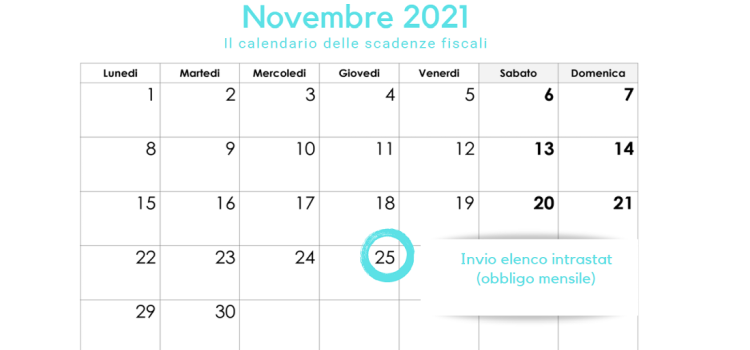 Invio elenchi Intrastat, obbligo mensile: la scadenza del 25 novembre 2021 
