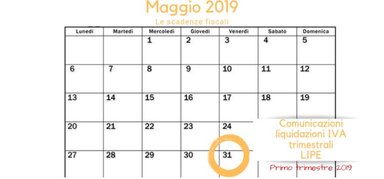 Scadenza Lipe, comunicazioni liquidazioni IVA, fissata al 31 maggio 