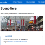 Bonus fiere, domande al via dal 9 settembre