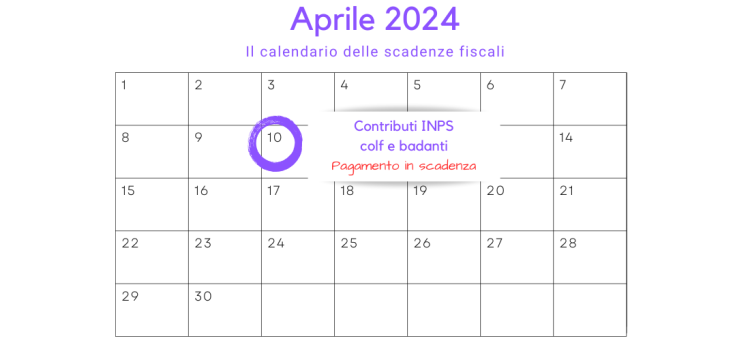 Contributi INPS colf e badanti: la scadenza di oggi, 10 aprile