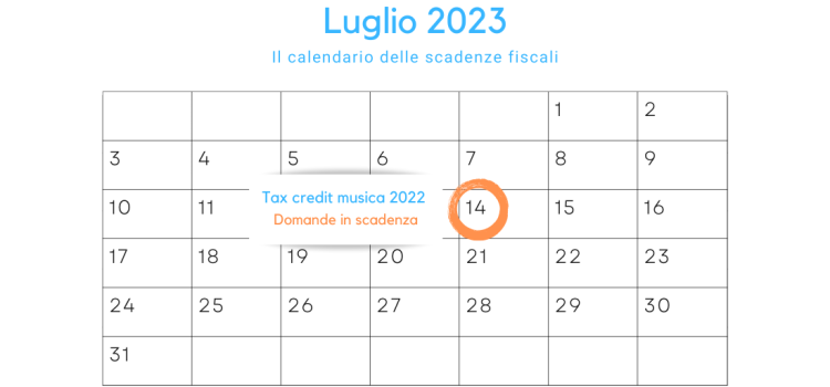 Tax credit musica: domanda in scadenza 14 luglio 2023