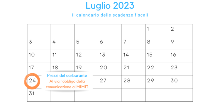 Obbligo della comunicazione dei prezzi del carburante dal 24 luglio