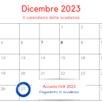 Acconto IVA 2023: versamento in scadenza il 27 dicembre