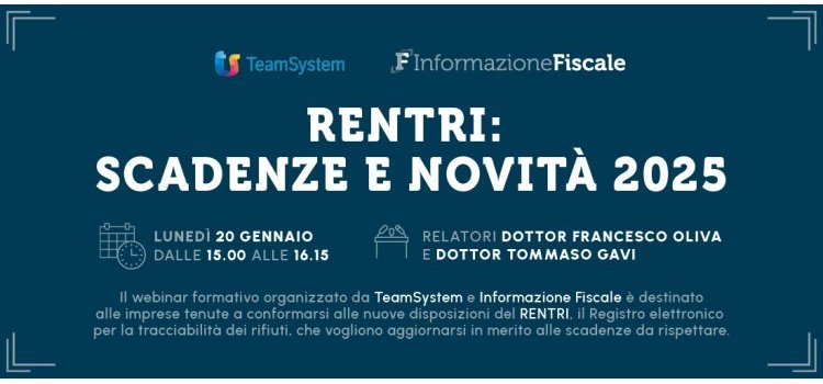 RENTRI 2025: le scadenze in arrivo. Il webinar da non perdere il 20 gennaio per il punto sulle novità