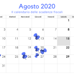 Scadenze fiscali agosto 2020: il calendario degli adempimenti