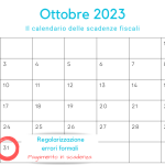 Regolarizzazione errori formali: pagamento in scadenza il 31 ottobre