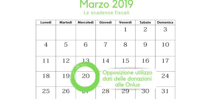 Scadenza opposizione utilizzo dati delle donazioni alle Onlus: 20 marzo