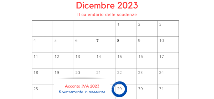 Riversamento acconto IVA 2023: scadenza 29 dicembre