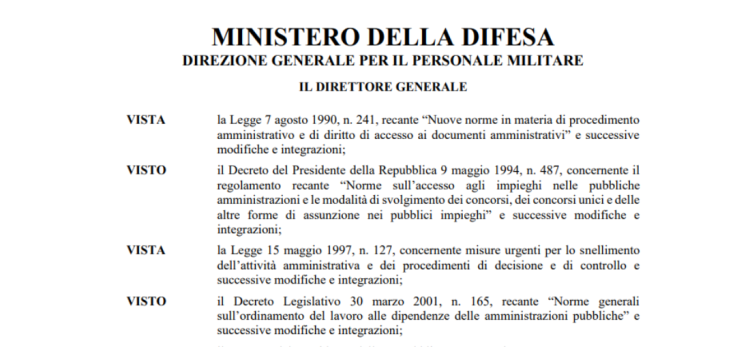 Concorso Forze Armate, 156 Marescialli: domanda in scadenza il 7 agosto 2023