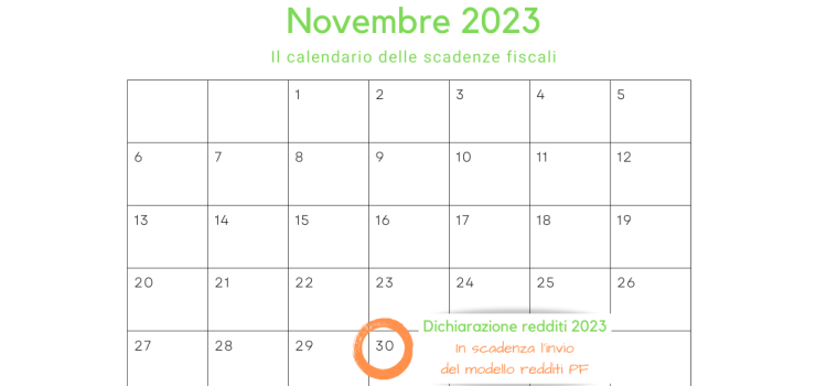 Dichiarazione dei redditi 2023: invio in scadenza il 30 novembre