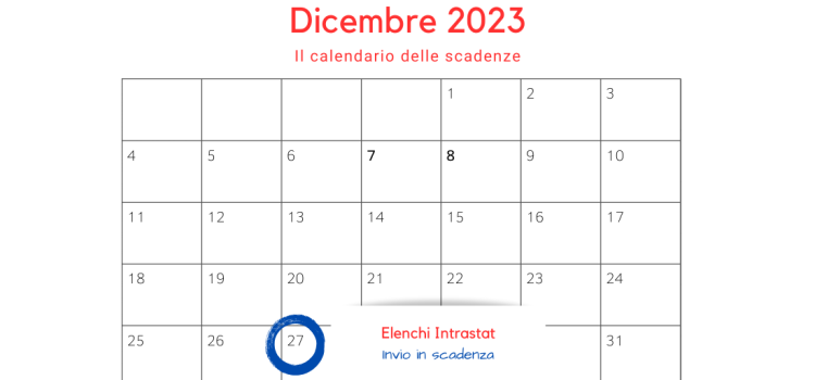 Elenchi Intrastat: invio in scadenza il 27 dicembre