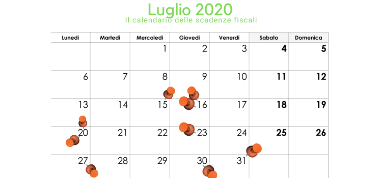 Scadenze fiscali luglio 2020: il calendario del mese
