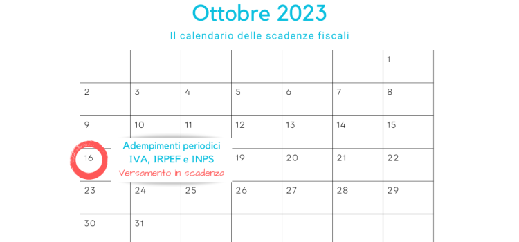 Adempimenti periodici IVA, IRPEF e INPS: la scadenza il 16 ottobre 2023
