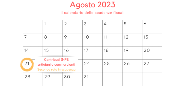 Artigiani e commercianti contributi INPS, in scadenza la seconda rata: il 21 agosto 2023