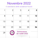 Dichiarazione dei redditi 2022: scadenza per l'invio il 30 novembre 