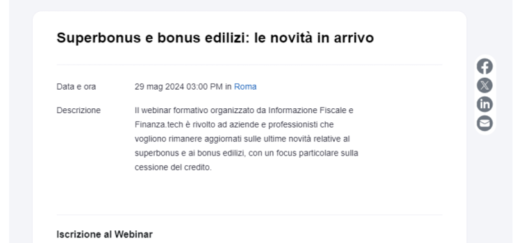 Superbonus e agevolazioni edilizie 2024: le ultime novità nell'appuntamento di oggi, 29 maggio