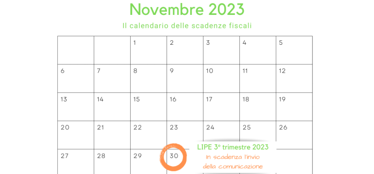 LIPE 3° trimestre 2023: comunicazione in scadenza il 30 novembre